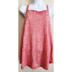 Loft Red White Striped Racerback Tank Top XL Lightweight Soft Sleeveless Stretch